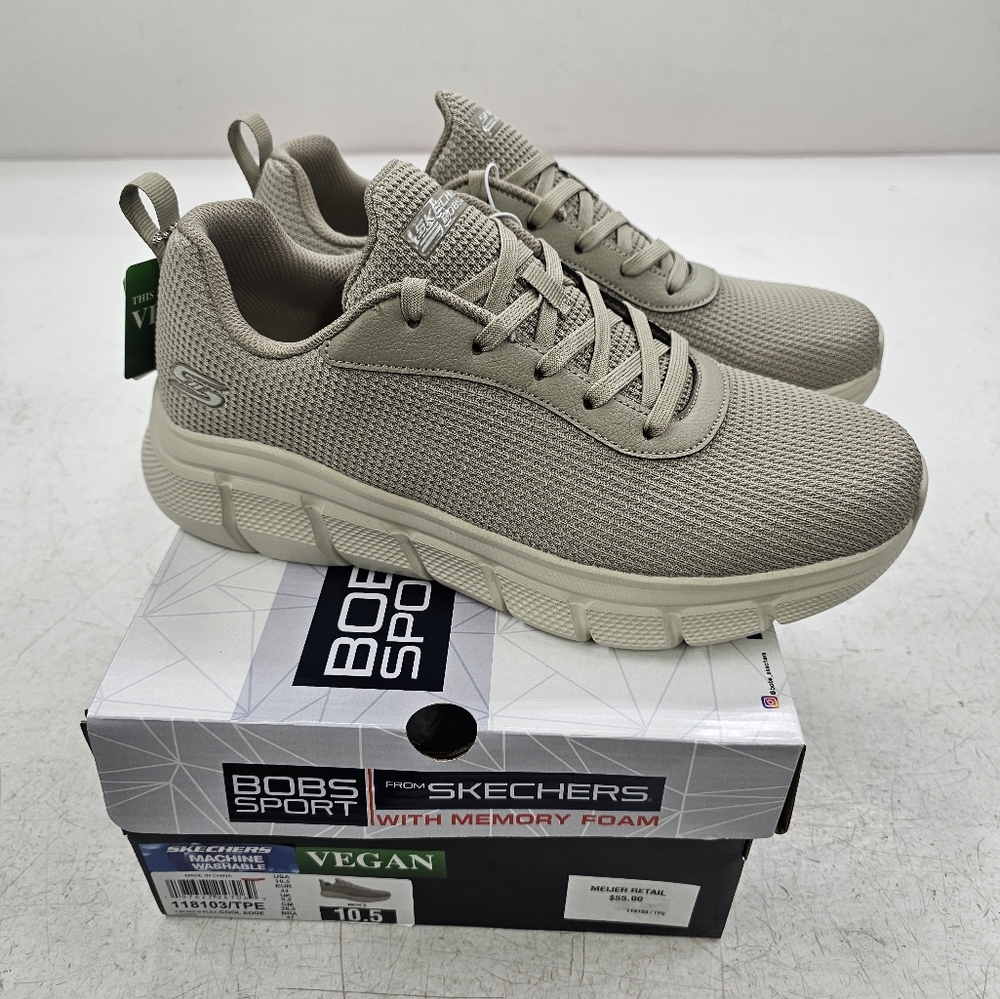 Skechers Mens Shoes 118103/TPE Sz 10.5 M Bobs Sport Vegan Memory Foam